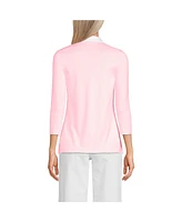 Lands' End Petite 3/4 Sleeve Supima Cotton Polo Shirt
