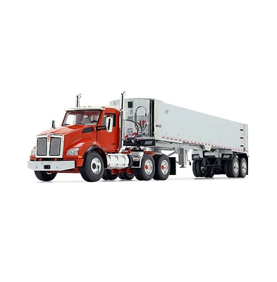1/50 Kenworth T880, Burnt Orange And Chrome, With East Genesis End Dump Trailer By First Gear