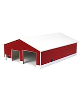 1/64 Red & White 2 Door 60ft x 80ft Wooden Tractor or Truck Shop