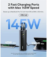 Baseus 145W Power Bank, 20,800mAh 4-Port Laptop Portable Charger (77Wh), Pd Fast Charging Battery Pack with Digital Display for MacBook, iPhone 16/15/