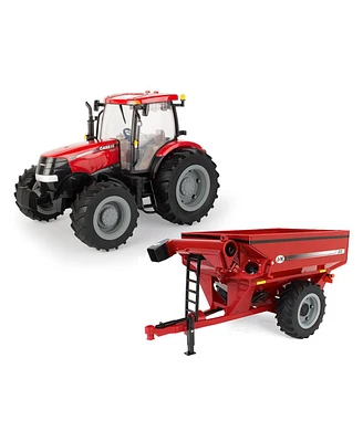 1/16 Case Ih Puma 180 Tractor & Red J&M 875 Grain Cart Set, Ertl Big Farm