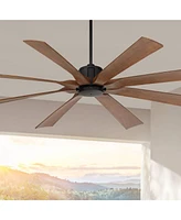 70" Defender Modern Industrial Indoor Outdoor Ceiling Fan with Remote Control Matte Black Hand-Painted Koa Damp Rated for Patio Exterior House Ho