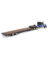 First Gear Dcp Blue & Black 1/64 Peterbilt 389 Sleeper Cab Landoll 440B Traveling Axle Trailer 60-2050