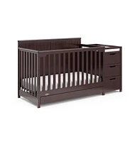 Graco Hadley 5-in-1 Convertible Crib and Changer with Drawer (Espresso)