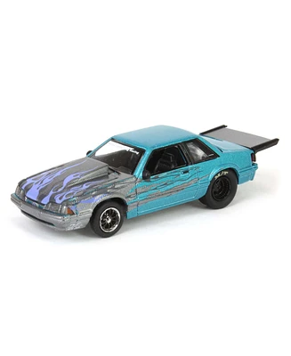 1/64 1990 Ford Mustang Fox Body Drag Car with Custom Paint Job, Wraps