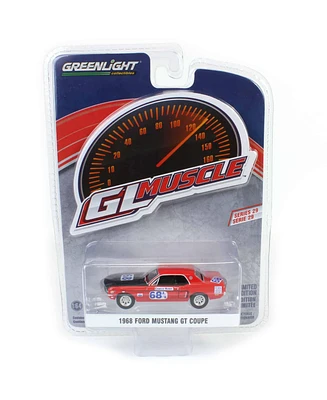 1/64 1968 Mustang Gt Coupe, #68 Charlie Henry Race Car Gl Muscle