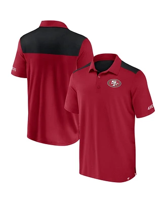 Fanatics Men's Scarlet/Black San Francisco 49ers Color Block Polo Shirt