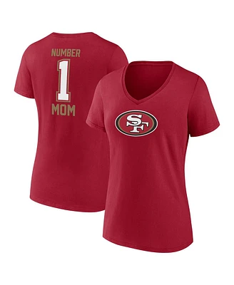 Fanatics Women's Scarlet San Francisco 49ers Plus Mother's Day 1 Mom V-Neck T-Shirt