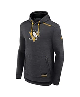Fanatics Men's Heather Charcoal Pittsburgh Penguins Authentic Pro Tech Pullover Hoodie