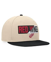 Fanatics Men's Cream/Black Detroit Red Wings Goalaso Snapback Hat