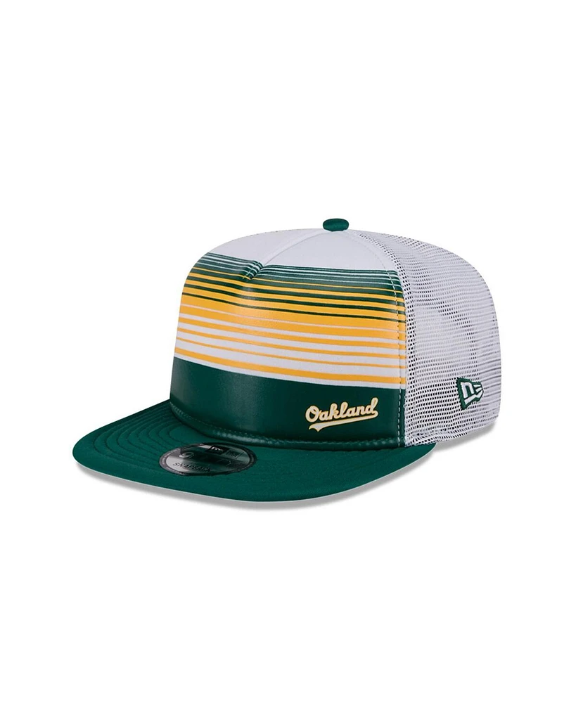 New Era Men's Green Oakland Athletics Cooperstown Collection Team Horizon 9FIFTY A-Frame Trucker Snapback Hat