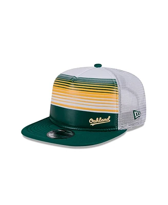 New Era Men's Green Oakland Athletics Cooperstown Collection Team Horizon 9FIFTY A-Frame Trucker Snapback Hat