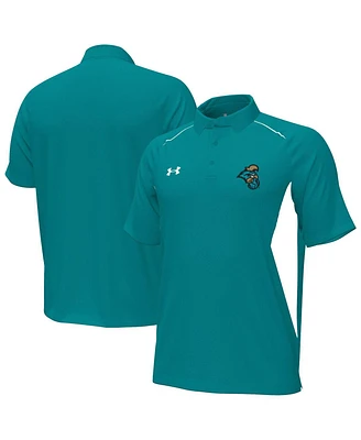Under Armour Men's Teal Coastal Carolina Chanticleers Sideline Title Performance Polo Shirt