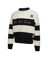 Mitchell & Ness Women's Gray/Black New York Yankees Cooperstown Collection Blocked Fleece Pullover Sweatshirt