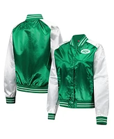Mitchell & Ness Women's Green New York Jets Team 2.0 Satin Raglan Full-Snap Jacket