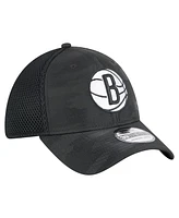 New Era Men's Black Brooklyn Nets Subtle Camo 39THIRTY Flex Hat