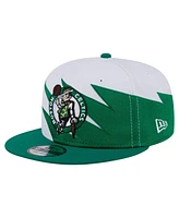 New Era Big Boys and Girls White Boston Celtics Jagged 9FIFTY Snapback Hat