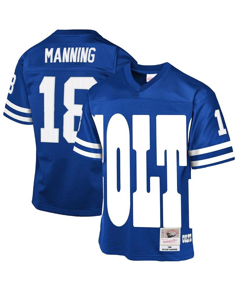 Mitchell & Ness Big Boys and Girls Peyton Manning Royal Indianapolis Colts 1998 Throwback Fashion Jersey