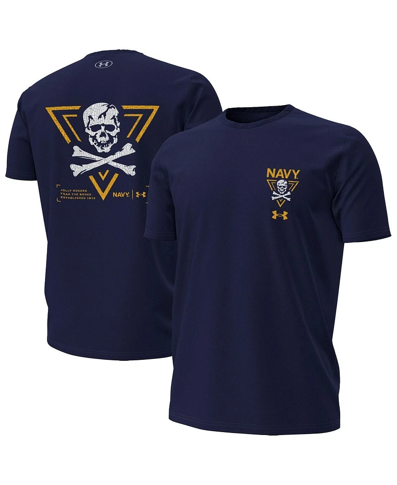 Under Armour Men's Navy Midshipmen Distressed Jolly Rogers T-Shirt