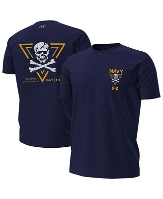 Under Armour Men's Navy Midshipmen Distressed Jolly Rogers T-Shirt
