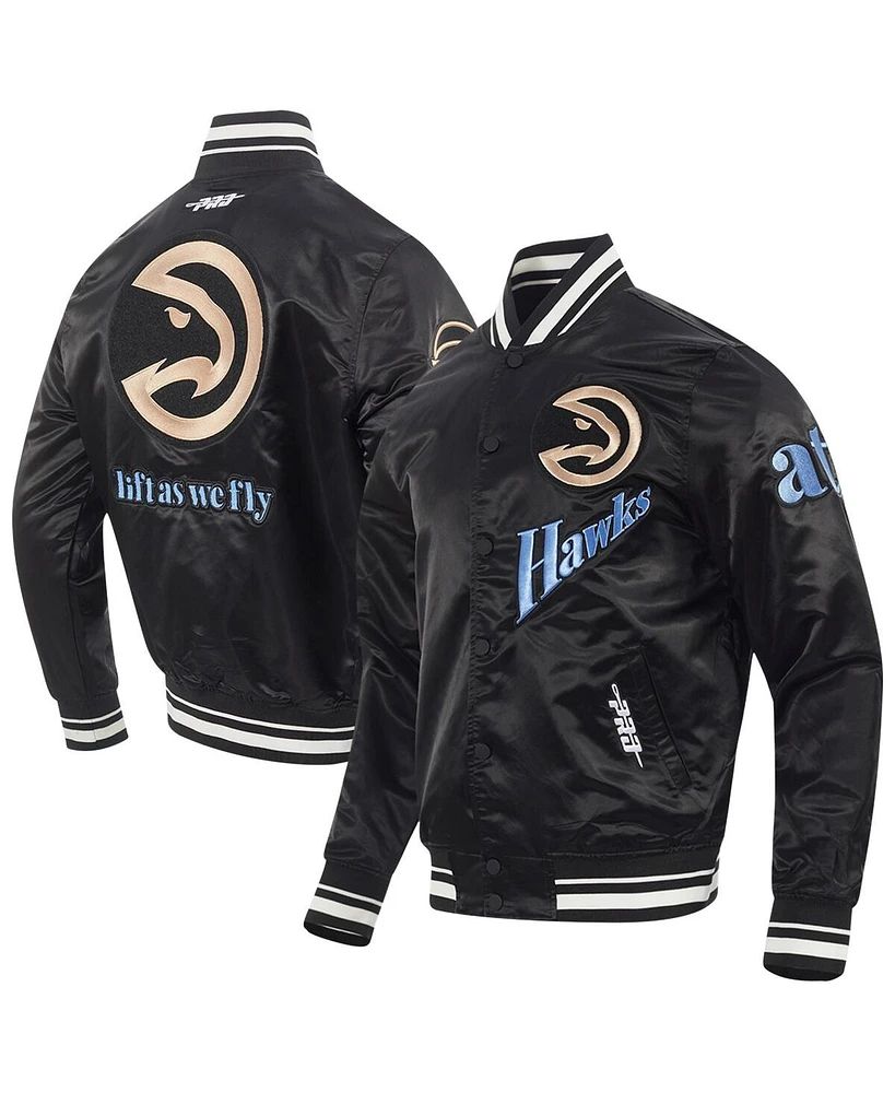 Pro Standard Men's Black Atlanta Hawks 2024/25 City Edition Satin Full-Snap Jacket