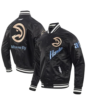 Pro Standard Men's Black Atlanta Hawks 2024/25 City Edition Satin Full-Snap Jacket