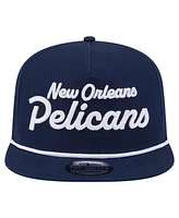 New Era Men's Navy New Orleans Pelicans Team Text Golfer Snapback Hat