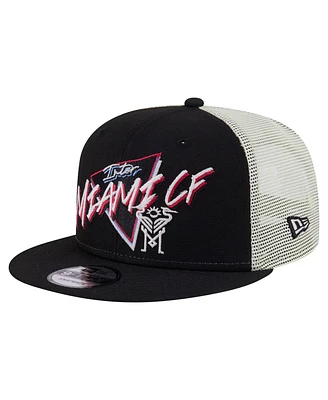 New Era Men's Black Inter Miami Cf Neon 9FIFTY Snapback Hat