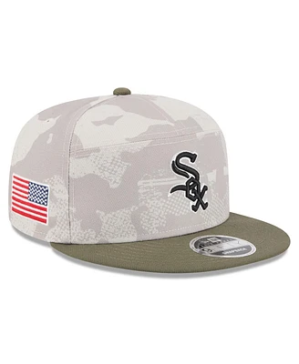 New Era Men's Light Beige/Olive Chicago White Sox 2025 Armed Forces Day Split Panel 9FIFTY Snapback Hat