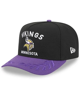 New Era Big Boys and Girls Black/Purple Minnesota Vikings 2025 Nfl Draft A-Frame 9FIFTY Snapback Hat