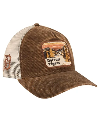 New Era Men's Dark Brown Detroit Tigers Vintage Landscape 9TWENTY A-Frame Adjustable Trucker Hat