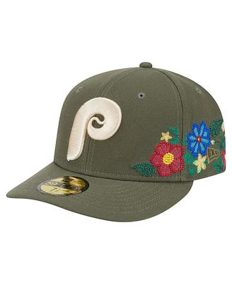 New Era Men's Olive Philadelphia Phillies Tonal Florals 59FIFTY Fitted Hat