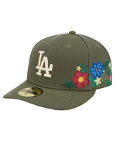 New Era Men's Olive Los Angeles Dodgers Tonal Florals 59FIFTY Fitted Hat