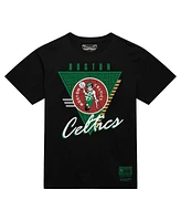 Mitchell & Ness Men's Black Boston Celtics Worldwide Collection Tri-Logo T-Shirt