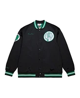 Mitchell & Ness Men's Black Larry Bird Boston Celtics Nba Legends Full-Snap Satin Jacket