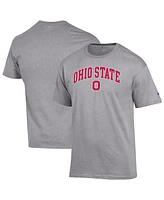 Champion Men's Heather Gray Ohio State Buckeyes Arch Over Logo T-Shirt