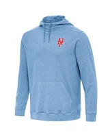 Antigua Men's Heather Powder Blue New York Mets Cloud Pullover Hoodie