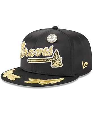 New Era Men's Black Atlanta Braves 2025 59FIFTY Day Gold Leaf Fitted Hat