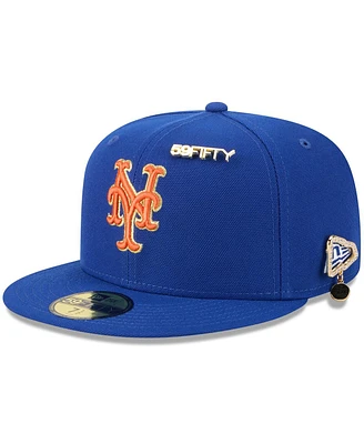 New Era Men's Royal York Mets 2025 59FIFTY Day Fitted with Pins Hat