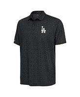 Antigua Men's Black Los Angeles Dodgers Blooming Polo Shirt