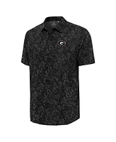 Antigua Men's Black Georgia Bulldogs Lush Button-Up Shirt