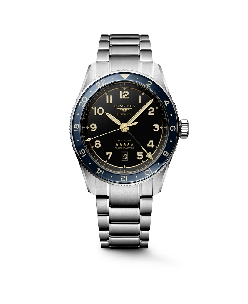 Longines Men's Spirit Zulu Time Automatic Stainless-Steel Watch, 42mm