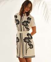 Karl Lagerfeld Paris Women's Flower Print Skirt