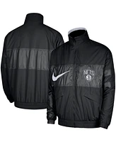 Nike Men's Black Brooklyn Nets Courtside Versus Capsule Full-Zip Jacket