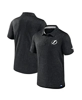 Fanatics Men's Black Tampa Bay Lightning Authentic Pro Jacquard Polo Shirt