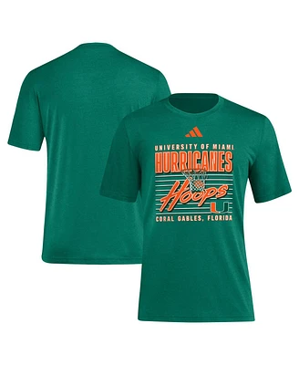 Adidas Men's Green Miami Hurricanes Locker Swish Tri-Blend T-Shirt