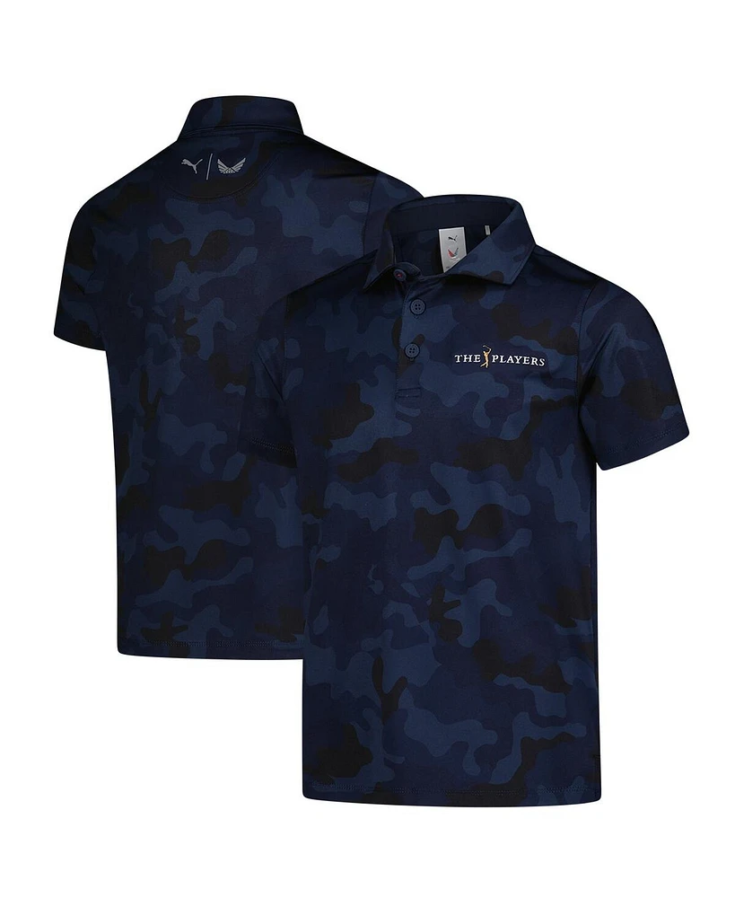 Puma Big Boys and Girls Navy The Players Mattr Volition Camo Polo Shirt