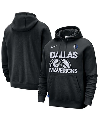 Nike Men's Black Dallas Mavericks Courtside Club Pullover Hoodie