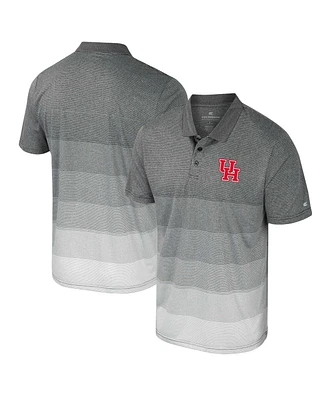 Colosseum Men's Gray Houston Cougars Striped Mesh Polo Shirt