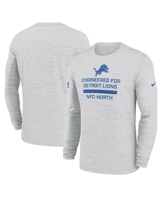 Nike Men's Ash Detroit Lions Sideline Velocity Performance Long Sleeve T-Shirt